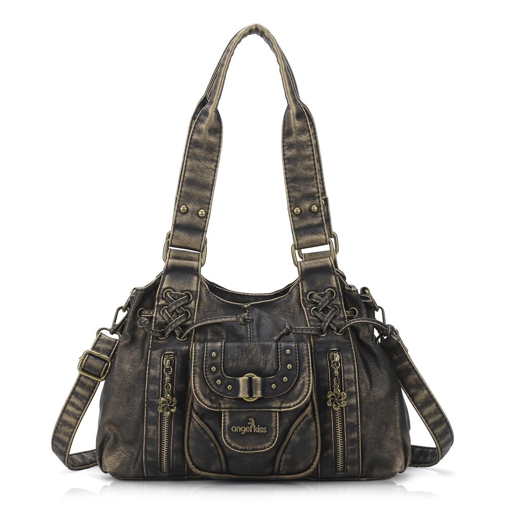 2882 Small hobo Bags Retro Washed Leather Shoulder Handbag Roomy Top